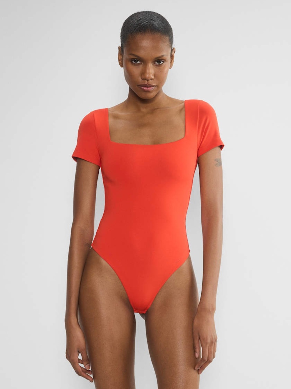 Aritzia Original Contour Manner Thong
Squareneck Orange Poppy Red Bodysuit Sz S